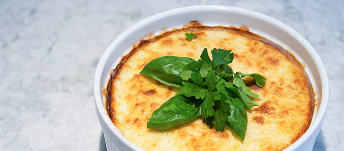 Herb Cheese & Grits Soufflé