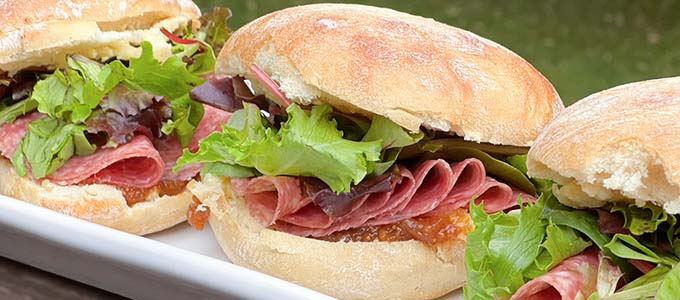 Honey Brie, Salami & Fig Jam Ciabatta