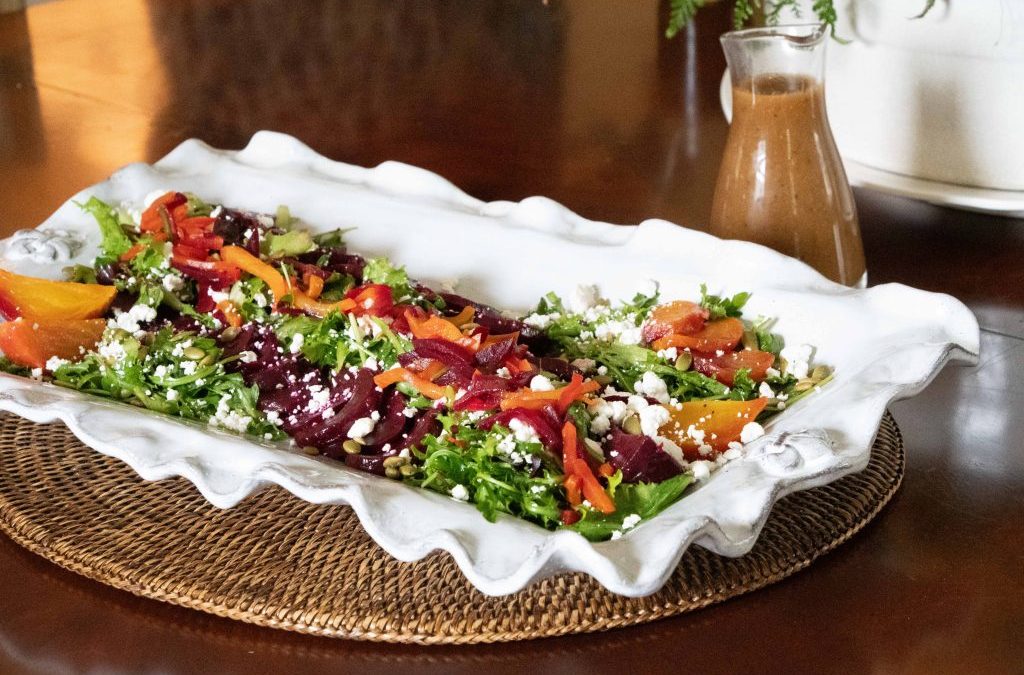 Roasted Beet & goat Cheese Salad with Pumpkin Seeds