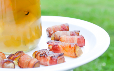 Watermelon Pickles Wrapped in Bacon