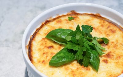 Herb Cheese & Grits Soufflé