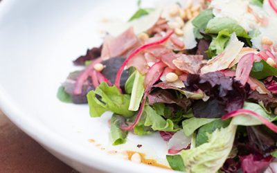Salad of Tart Greens with Prosciutto