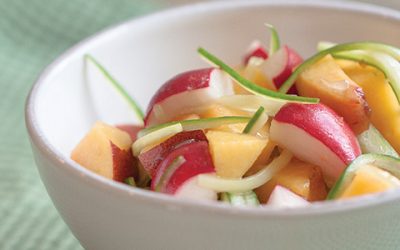 Radish, Cucumber & Peach Salad