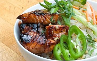 Vietnamese Noodle Bowl with Salmon